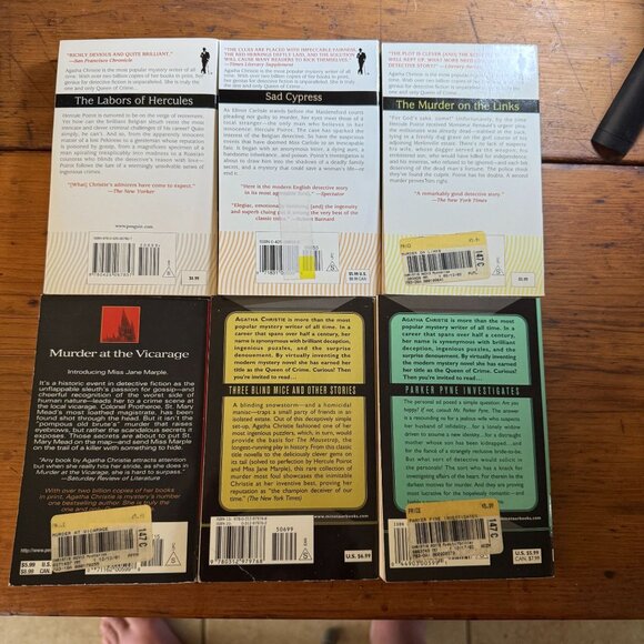 Agatha Christie Hercule Poirot Mystery Paperback Book Collection Lot of 6 - Picture 2 of 14